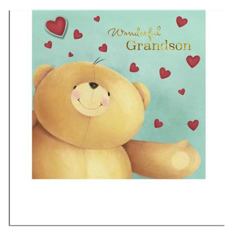 Wonderful Grandson Forever Friends Valentine's Day Card